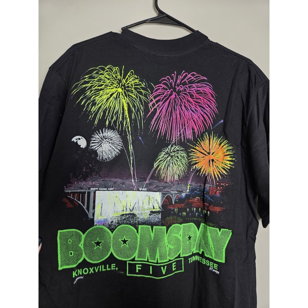 Vintage Softee Knoxville Boomsday 1992 Staff T-Shirt XL Black Graphic‎ Fireworks